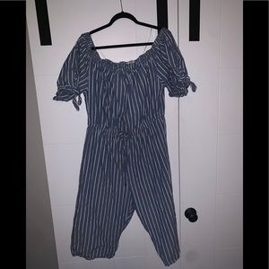 Blue and white jumpsuit